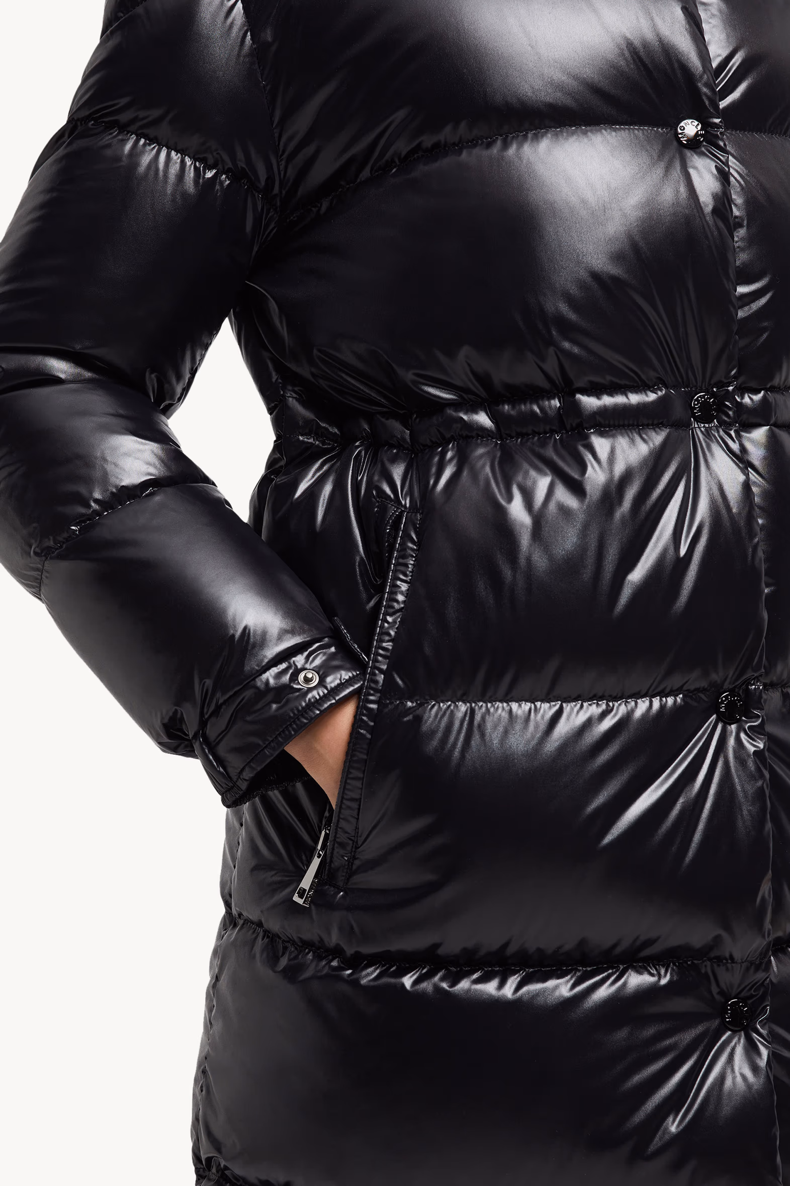 Cavettaz Hooded Long Down Jacket Women Black Moncler 6